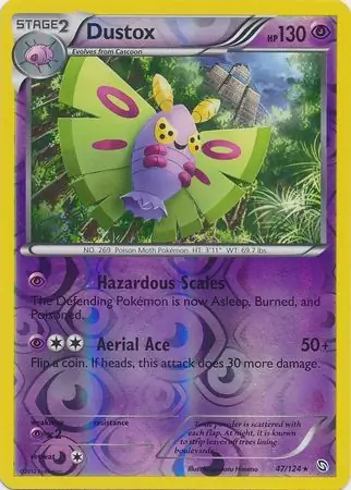 Dustox Reverse Holo Pokemon card from Dragons Exalted
