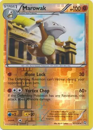 Marowak Reverse Holo Pokemon card from Dragons Exalted