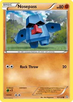 Nosepass Pokemon card from Dragons Exalted