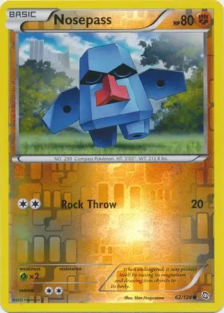 Nosepass Reverse Holo Pokemon card from Dragons Exalted
