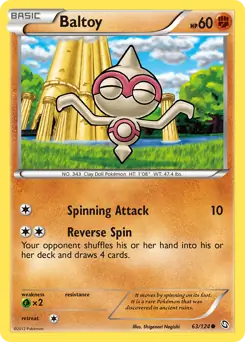 Baltoy Pokemon card from Dragons Exalted