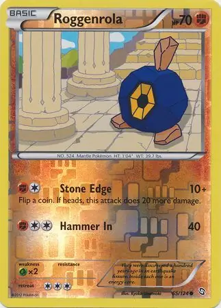 Roggenrola Reverse Holo Pokemon card from Dragons Exalted