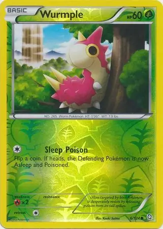 Wurmple Reverse Holo Pokemon card from Dragons Exalted