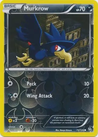 Murkrow Reverse Holo Pokemon card from Dragons Exalted