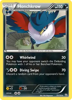 Honchkrow Pokemon card from Dragons Exalted