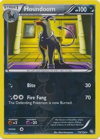 Houndoom Reverse Holo Pokemon card from Dragons Exalted
