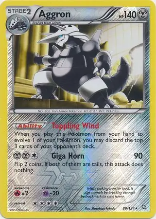 Aggron Reverse Holo Pokemon card from Dragons Exalted