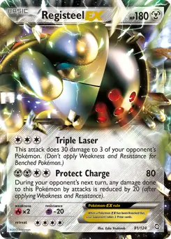 Registeel EX Pokemon card from Dragons Exalted