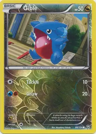 Gible Reverse Holo Pokemon card from Dragons Exalted