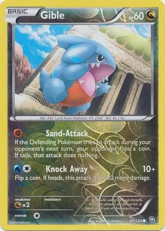 Gible Reverse Holo Pokemon card from Dragons Exalted