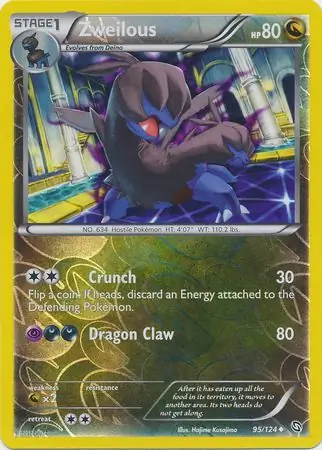 Zweilous Reverse Holo Pokemon card from Dragons Exalted