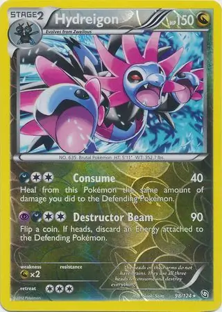 Hydreigon Reverse Holo Pokemon card from Dragons Exalted