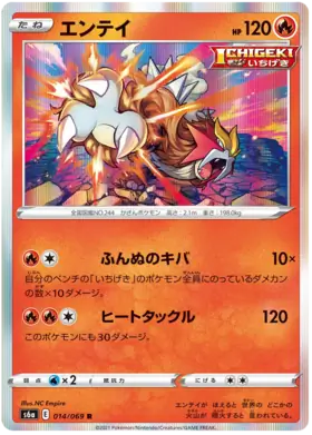 Entei Pokemon card from Eevee Heroes
