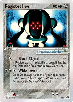 Registeel ex Pokemon card from Emerald