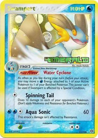 Swampert Reverse Holo Pokemon card from Emerald