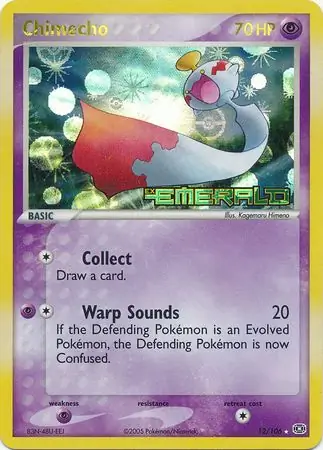 Chimecho Reverse Holo Pokemon card from Emerald