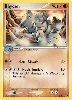 Rhydon Pokemon card from Emerald