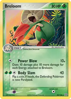 Breloom Pokemon card from Emerald