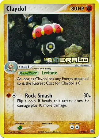 Claydol Reverse Holo Pokemon card from Emerald
