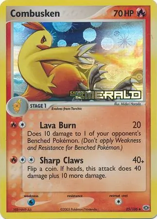 Combusken Reverse Holo Pokemon card from Emerald