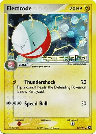 Electrode Reverse Holo Pokemon card from Emerald