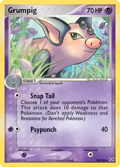 Grumpig Pokemon card from Emerald