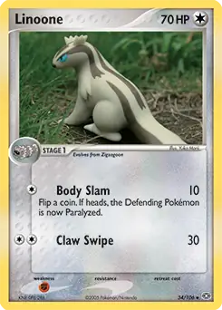 Linoone Pokemon card from Emerald