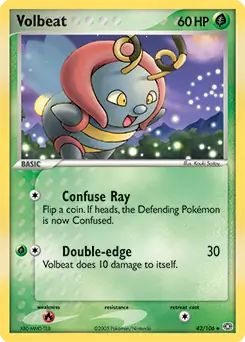 Volbeat Pokemon card from Emerald
