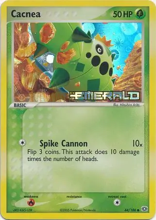 Cacnea Reverse Holo Pokemon card from Emerald