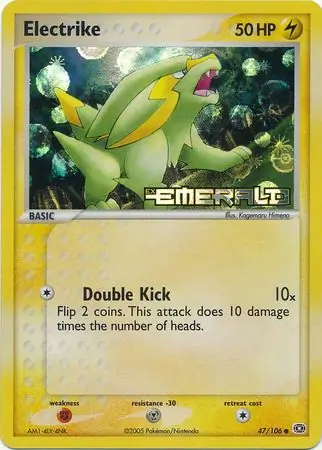 Electrike Reverse Holo Pokemon card from Emerald