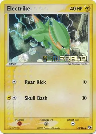 Electrike Reverse Holo Pokemon card from Emerald