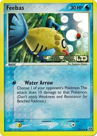 Feebas Reverse Holo Pokemon card from Emerald