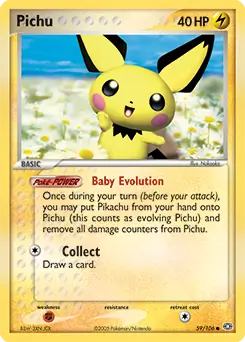 Pichu Pokemon card from Emerald