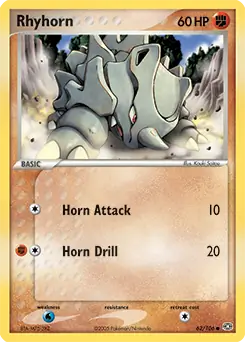 Rhyhorn Pokemon card from Emerald