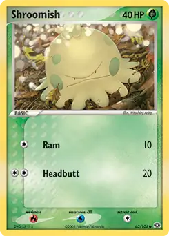 Shroomish Pokemon card from Emerald