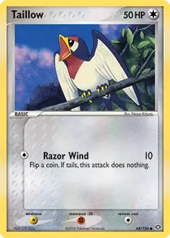Taillow Pokemon card from Emerald