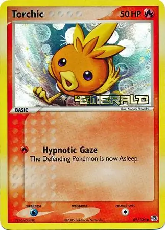 Torchic Reverse Holo Pokemon card from Emerald