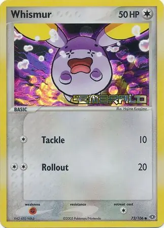 Whismur Reverse Holo Pokemon card from Emerald