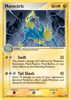 Manectric Holo Pokemon card from Emerald