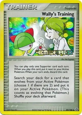 Wally's Training Reverse Holo Pokemon card from Emerald