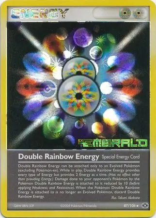 Double Rainbow Energy Reverse Holo Pokemon card from Emerald