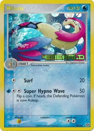 Milotic Reverse Holo Pokemon card from Emerald