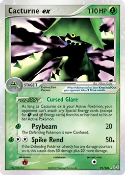 Cacturne ex Pokemon card from Emerald