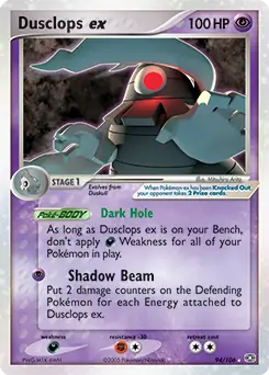 Dusclops ex Pokemon card from Emerald