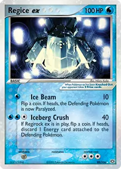 Regice ex Pokemon card from Emerald