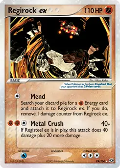 Regirock ex Pokemon card from Emerald