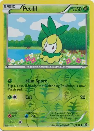 Petilil Reverse Holo Pokemon card from Emerging Powers