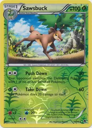 Sawsbuck Reverse Holo Pokemon card from Emerging Powers