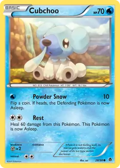 Cubchoo Pokemon card from Emerging Powers