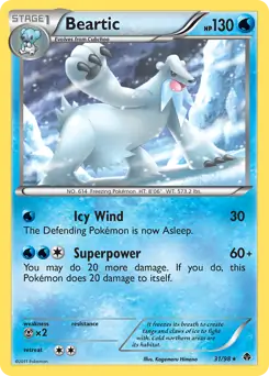 Beartic Pokemon card from Emerging Powers
